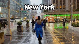 NYC Snowfall Walking Tour 2024 4k Video