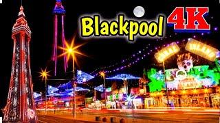 Walk through blackpool 2021|Blackpool christmas lighting | Walk through nights blackpool |