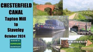 CHESTERFIELD CANAL - Tapton Mill to Staveley Locks by towpath. Derbyshire.  October 2024