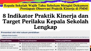 8 INDIKATOR PRAKTIK KINERJA KEPALA SEKOLAH DAN TARGET PERILAKU KEPALA SEKOLAH