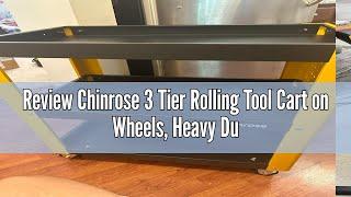 Review Chinrose 3 Tier Rolling Tool Cart on Wheels, Heavy Duty Utility Tool Cart with Pegboard,Tool