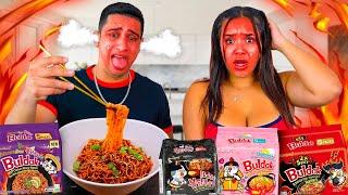 We Tried Every KOREAN SPICY Ramen Noodle Flavor!! (EXTREME)