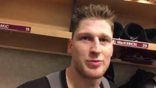 Nathan MacKinnon on Tyson Jost