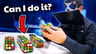 I Tried To Solve 10 Rubik's Cubes BLINDFOLDED 