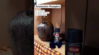 Snakeskin Pumpkin Idea #pumpkinideas #snakeskin #krylon #spraypaint #halloween