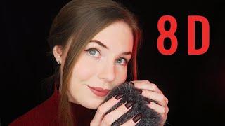 8D ASMR - Fluffy Mic and Whispering Around Your Head