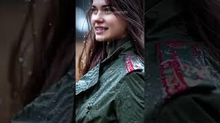 Proud Female Soldier Singing KATYUSHA in the Rain #femalesoldier