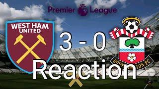 West Ham United 3 - Southampton 0 Reaction | Premier League | JPWHUTV