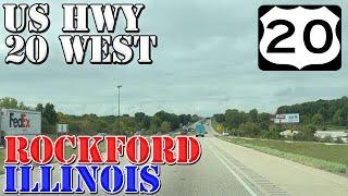 US 20 West - Rockford - Illinois - 4K Highway Drive