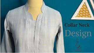 Collar Neck Design Cutting and Stitching Video || Stand Collar Neck ||