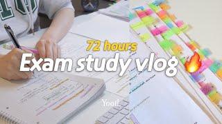 (sub)  72 Hours Exam Study vlog | Cramming, Being Productive (+ Study Tips)