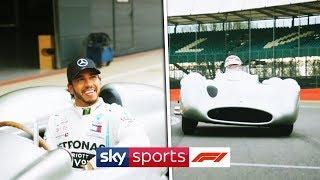 Lewis Hamilton drives Juan Manuel Fangio's W196 around Silverstone!