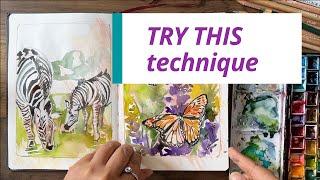 Tour Of My Sketchbook: Amazing Watercolour Texture Technique