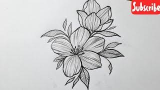 How to draw flower easy step by step || Flower drawing tutorial