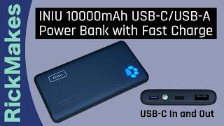 INIU 10000mAh USB-C/USB-A Power Bank with Fast Charge