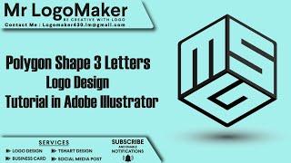 Polygon Shape 3 Letters Logo design Tutorial in Adobe Illustrator #logodesign #illustrator