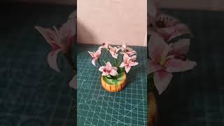 DIY Lily Flower by Clay #art #clay #clayflowermaking #handmade #craft