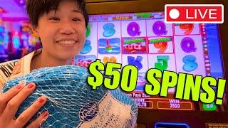 LIVEMAX BET: $50 Spins Stinking Rich Slot Machine High Limit Jackpot Handpay Big Win!!!