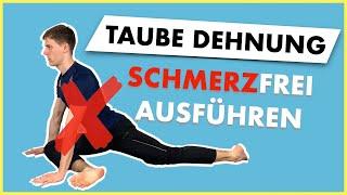 Taube Dehnung (Pigeon Pose) ohne Knieschmerzen ausführen