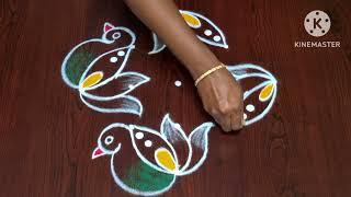 Friday rangoli || easy rangoli || kolam designs ||