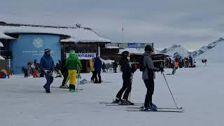 Schlick 2000 Kreuzjochbahn Ski Mountain Views in Fulpmes Stubai Austria on a cloudy day 2021