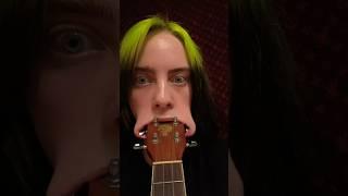 Billie Eilish fits entire ukulele head in her mouth … TWICE  #shorts #billieeilish