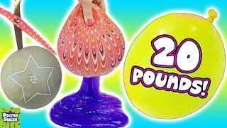 What's Inside Huge 20 Pound Slime Balloon!