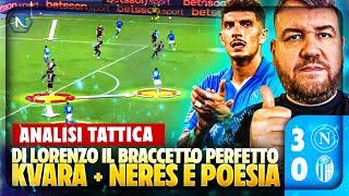  ANALISI TATTICA NAPOLI - BOLOGNA 3-0  DI LORENZO DA TERZO DI DIFESA SPACCA ​ KVARA + NERES 