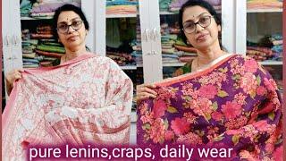 pure lenins, daily wear craps,baswada,soft tussers@, suseela fashion point