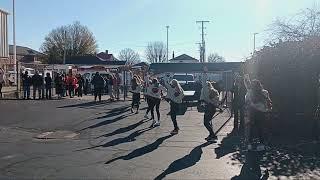 The Ironton High School cheerleaders perform a routine at the sendoff to Canton.