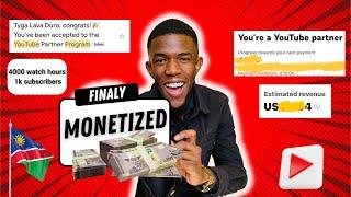 Finally got monetized, Namibian YouTuber