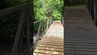 #Shorts Hike with bridges and boardwalks in spring in New Jersey Six Mile Run - Blue Trail