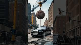 Wrecking Ball Smashes Luxury Car