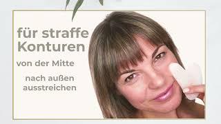 Richtige Anwendung mit dem Rosenquarz Gua Sha Stein I mit Hyaluron Serum | Jolie au Naturel