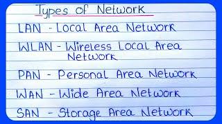 Network Types: LAN, WAN, PAN, CAN, MAN, SAN, WLAN | types of network connections