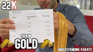 What are GOLD KARATS ? 22K GOLD CHAIN Video Review