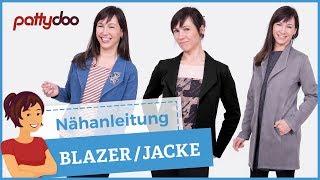 Blazer nähen mit Nahttaschen, Kragen und Ziernähten