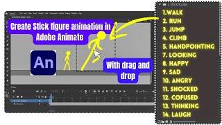 How To Make Stick Figure Animation Like Alan Becker Using Drag and Drop in Adobe Animate