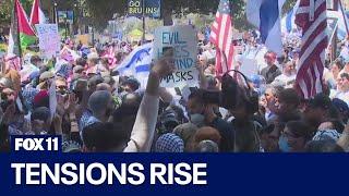UCLA protests get tense as pro-Palestine, pro-Israel demonstrators clash