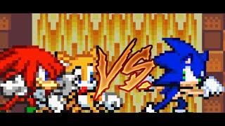 Sprite Animation | Knuckles & Tails Vs Sonic! |