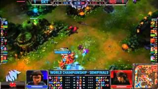 Worlds 2013 Semifinals D1: SKT vs NJS Game 3- Nagne clutch play