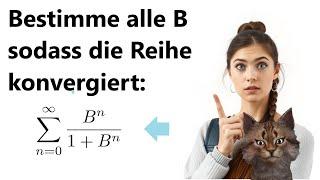 Bestimme den Parameter so das die Reihe konvergiert erklärt