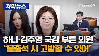 [자막뉴스] 하니·김주영 국감 부른 안호영 의원 "정당한 사유 없는 불출석 시 고발할 수 있어" / 채널A