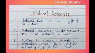 10 lines on Natural Resources in English / Natural Resources essay / Essay on Natural Resources