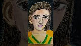 Oil pastel portrait #shorts #drawing #art