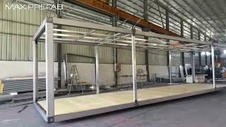 Low cost prefab pre-painted light-steel frame container house.