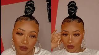 HOW TO- High Top Knot Bun Tutorial Using Braiding Hair