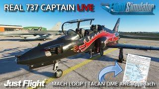 Just Flight Hawk T1 flown by REAL 737 Captain | Mach Loop and TACAN/DME ARC