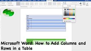 Microsoft Word: How to Add Columns & Rows in a Table