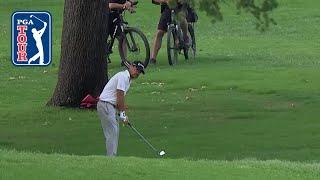 Brian Harman’s approach hits the grandstand to set up 2-foot birdie at Charles Schwab 2019